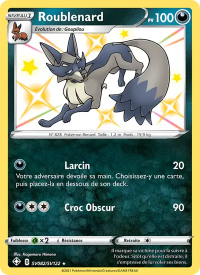 Image de la carte Pokemon Roublenard SV082/72