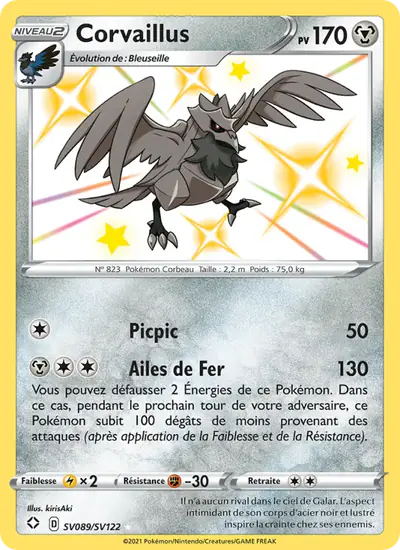 Image de la carte Pokemon Corvaillus SV089/72