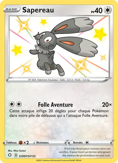 Image de la carte Pokemon Sapereau SV097/72