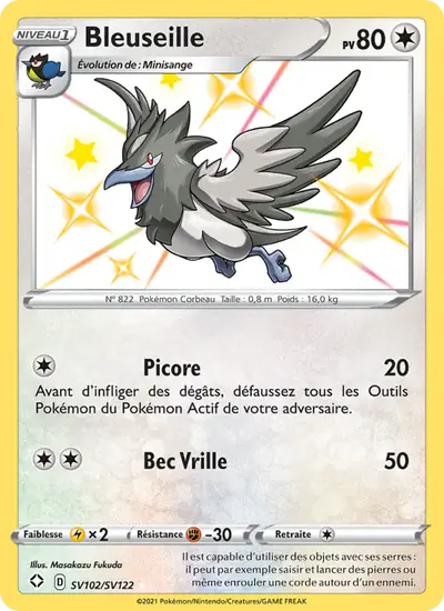 Image de la carte Pokemon Bleuseille SV102/72