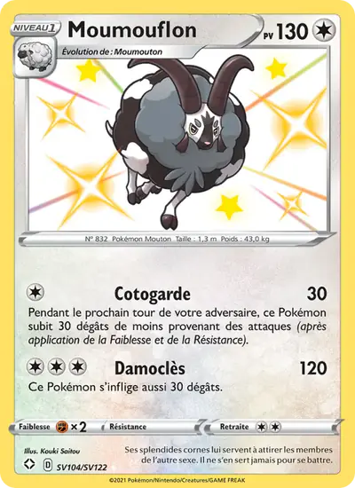 Image de la carte Pokemon Moumouflon SV104/72