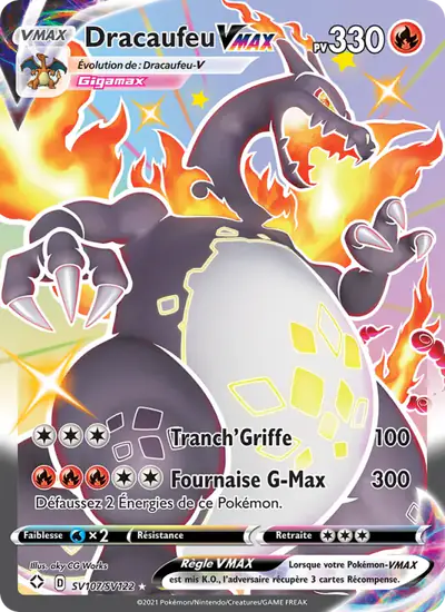 Image de la carte Pokemon Dracaufeu VMAX SV107/72