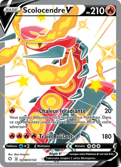 Image de la carte Pokemon Scolocendre V SV108/72