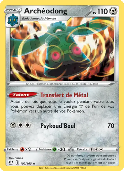 Image de la carte Pokemon Archéodong 102/163