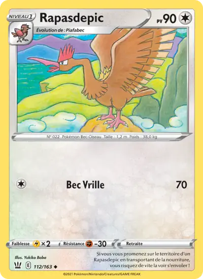 Image de la carte Pokemon Rapasdepic 112/163
