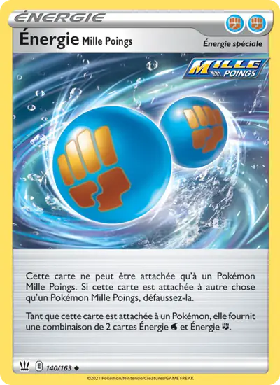 Image de la carte Pokemon Énergie Mille Poings 140/163