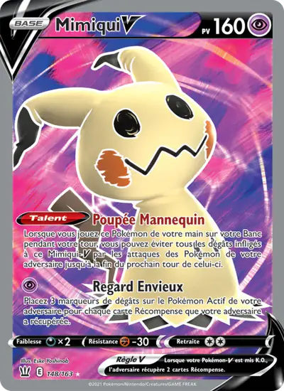 Image de la carte Pokemon Mimiqui V 148/163