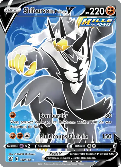 Image de la carte Pokemon Shifours Mille Poings V 152/163