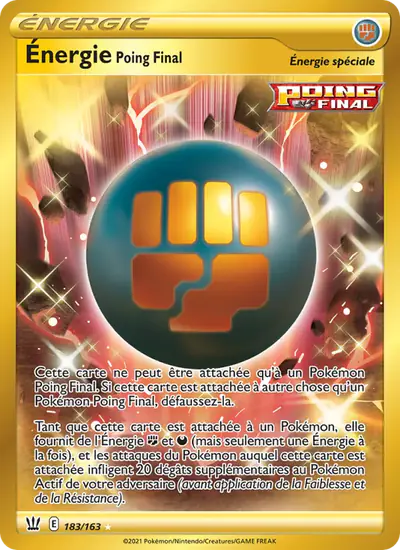 Image de la carte Pokemon Énergie Poing Final 183/163