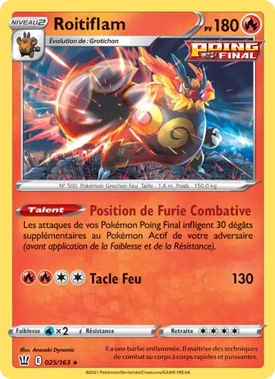 Image de la carte Pokemon Roitiflam 025/163