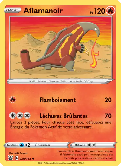 Image de la carte Pokemon Aflamanoir 026/163