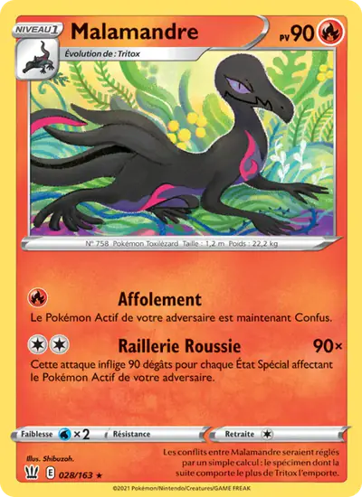 Image de la carte Pokemon Malamandre 028/163