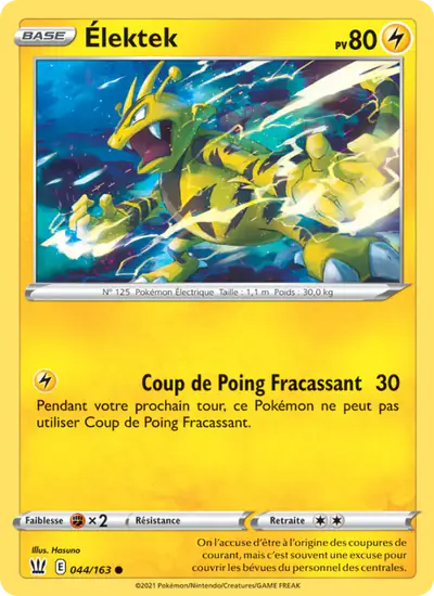 Image de la carte Pokemon Élektek 044/163