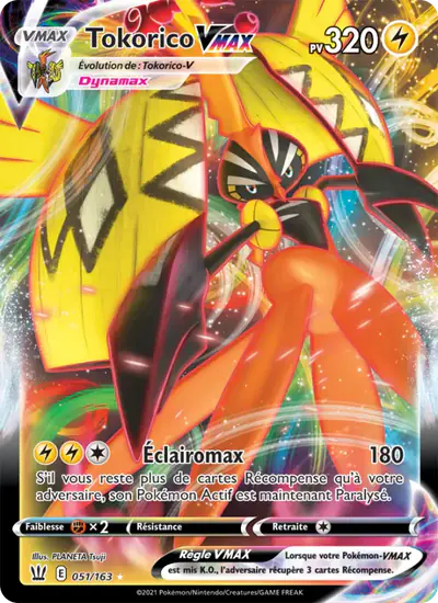 Image de la carte Pokemon Tokorico VMAX 051/163