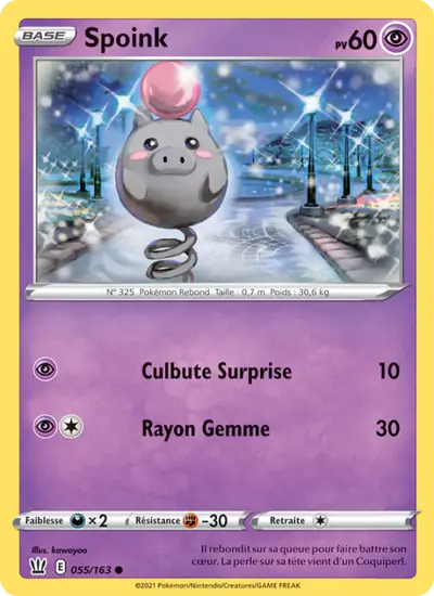 Image de la carte Pokemon Spoink 055/163
