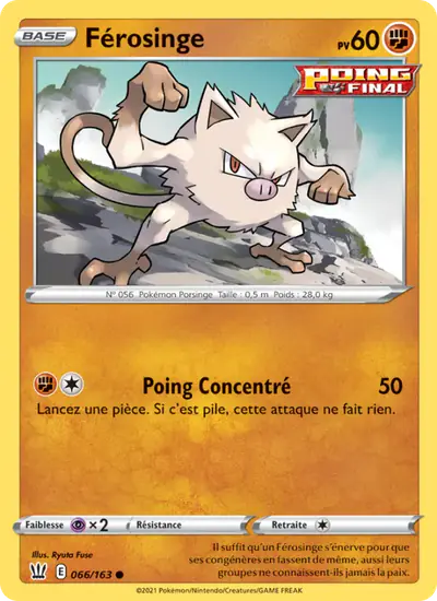 Image de la carte Pokemon Férosinge 066/163