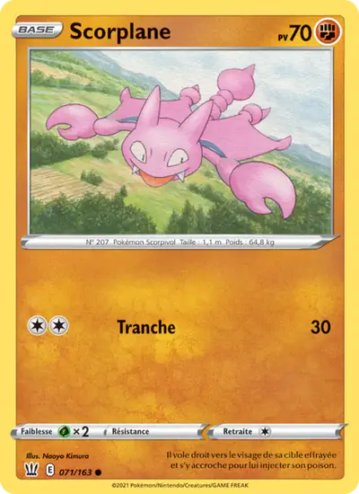 Image de la carte Pokemon Scorplane 071/163