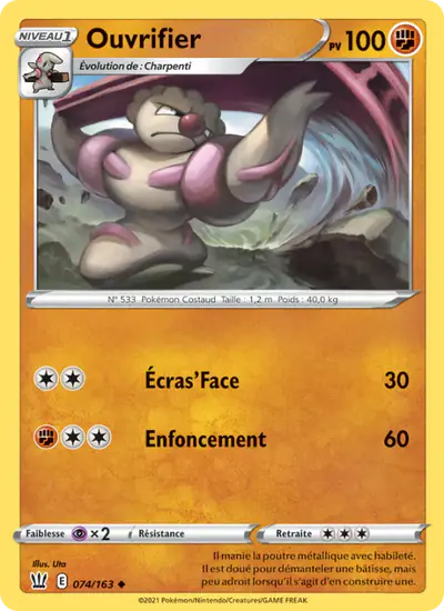 Image de la carte Pokemon Ouvrifier 074/163