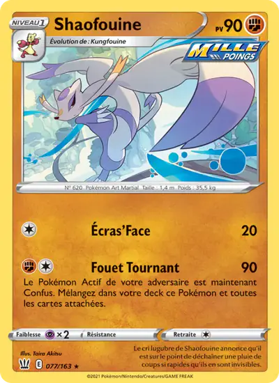 Image de la carte Pokemon Shaofouine 077/163