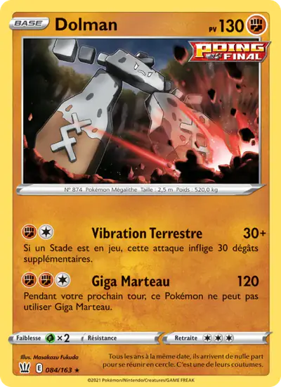 Image de la carte Pokemon Dolman 084/163