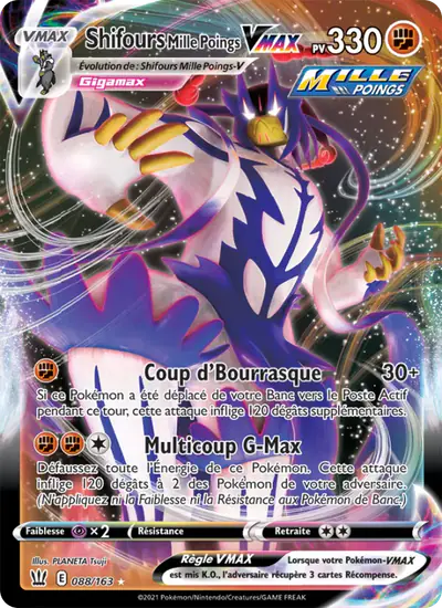 Image de la carte Pokemon Shifours Mille Poings VMAX 088/163