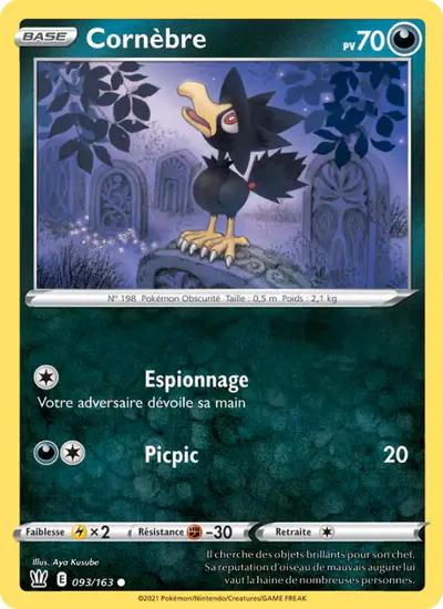 Image de la carte Pokemon Cornèbre 093/163
