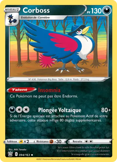 Image de la carte Pokemon Corboss 094/163