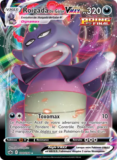 Image de la carte Pokemon Roigada de Galar VMAX 100/198