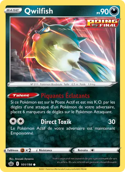 Image de la carte Pokemon Qwilfish 101/198