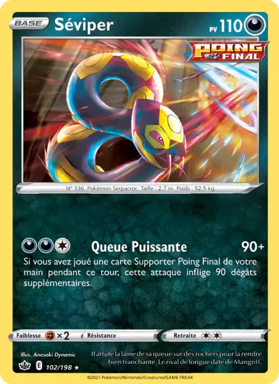 Image de la carte Pokemon Séviper 102/198