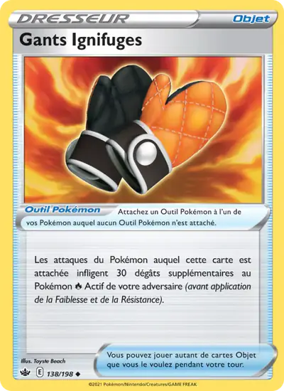 Image de la carte Pokemon Gants Ignifuges 138/198