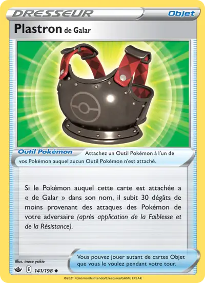 Image de la carte Pokemon Plastron de Galar 141/198