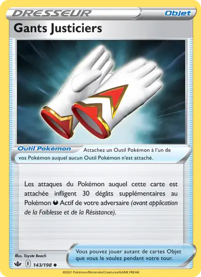 Image de la carte Pokemon Gants Justiciers 143/198