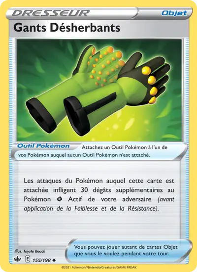 Image de la carte Pokemon Gants Désherbants 155/198