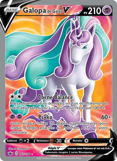 Image de la carte Pokemon Galopa de Galar V 167/198