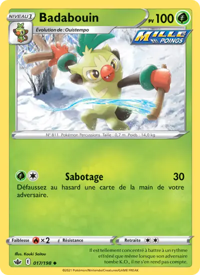 Image de la carte Pokemon Badabouin 017/198
