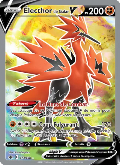 Image de la carte Pokemon Électhor de Galar V 173/198