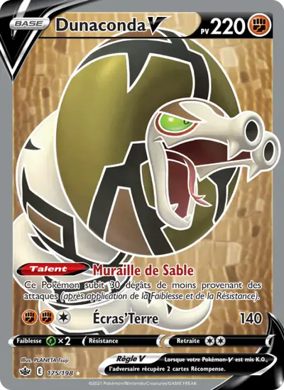 Image de la carte Pokemon Dunaconda V 175/198