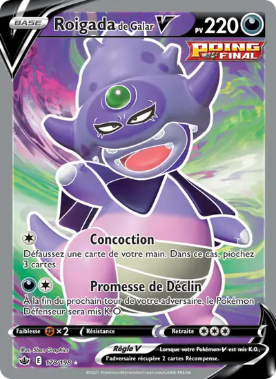 Image de la carte Pokemon Roigada de Galar V 178/198