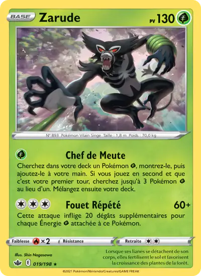 Image de la carte Pokemon Zarude 019/198