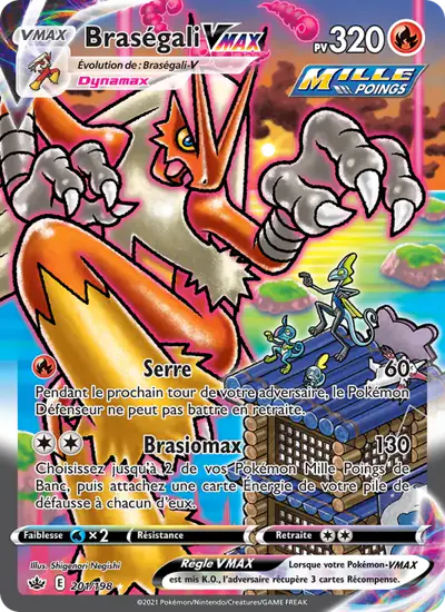 Image de la carte Pokemon Braségali VMAX 201/198