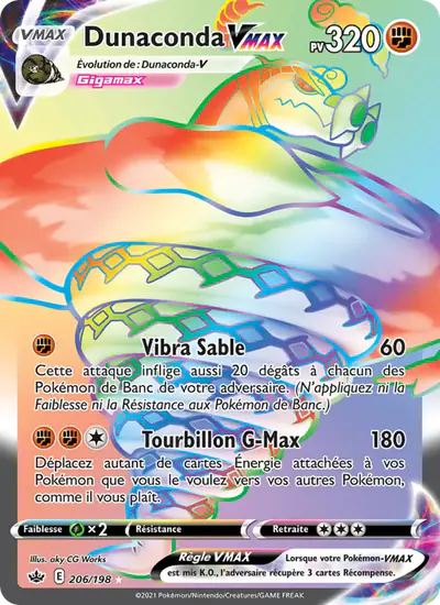 Image de la carte Pokemon Dunaconda VMAX 206/198