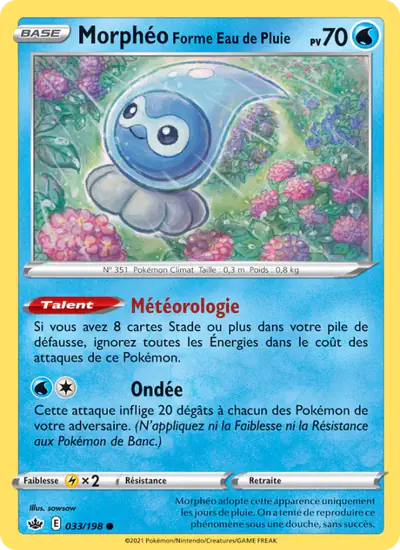 Image de la carte Pokemon Morphéo Forme Eau de Pluie 033/198