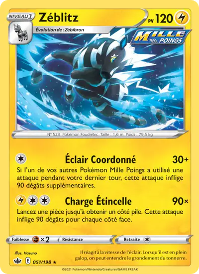 Image de la carte Pokemon Zéblitz 051/198