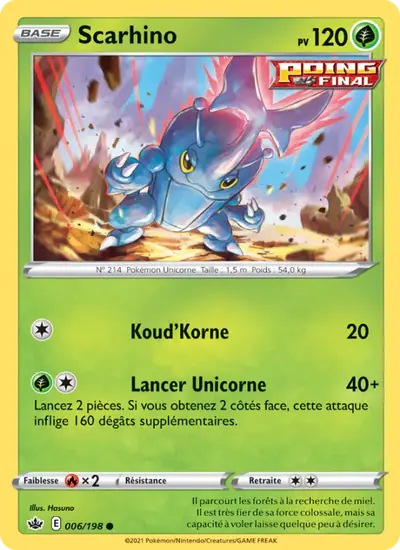 Image de la carte Pokemon Scarhino 006/198