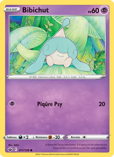 Image de la carte Pokemon Bibichut 071/198