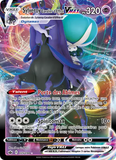 Image de la carte Pokemon Sylveroy Cavalier d'Effroi VMAX 075/198