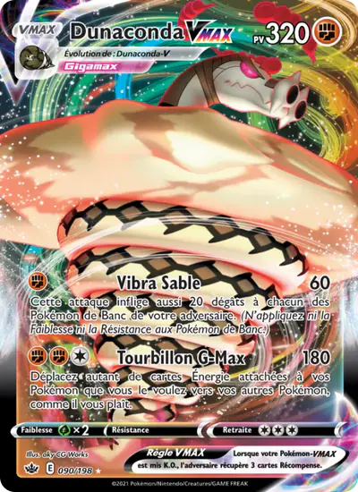 Image de la carte Pokemon Dunaconda VMAX 090/198