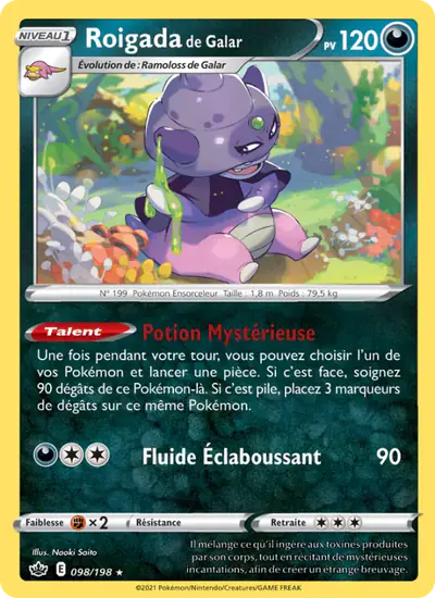 Image de la carte Pokemon Roigada de Galar 098/198