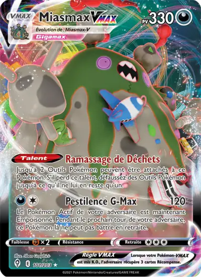 Image de la carte Pokemon Miasmax VMAX 101/203